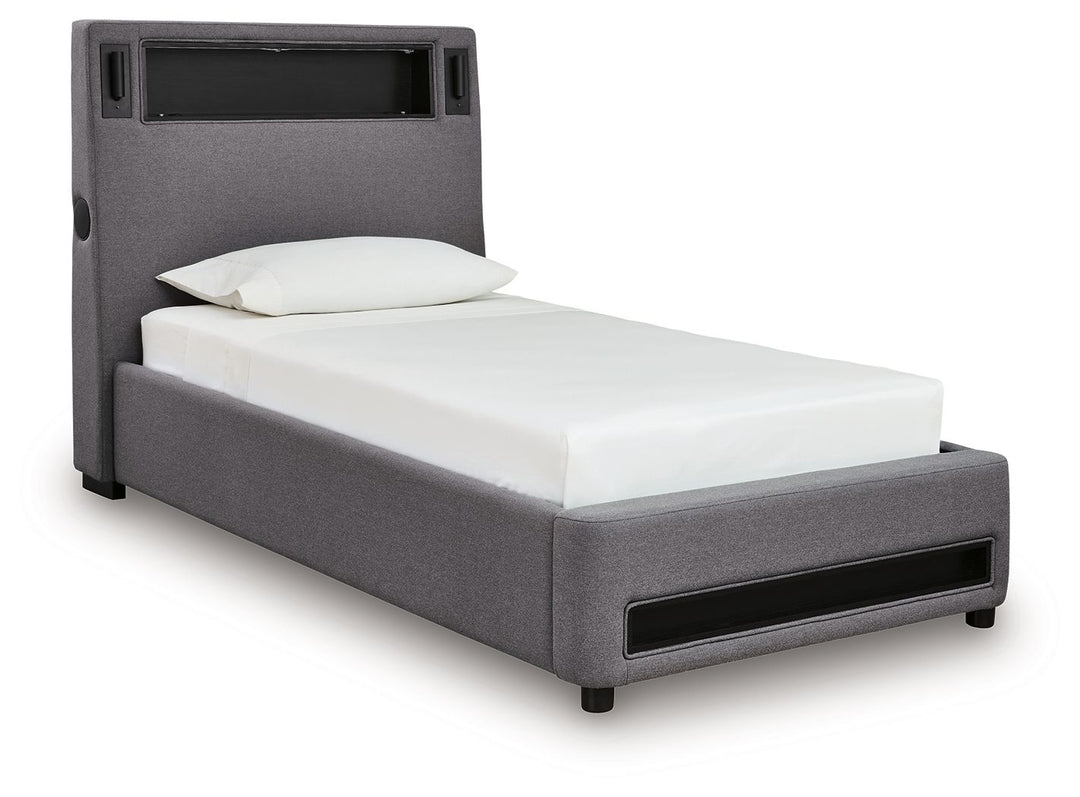 Verishaw - Twin Upholstered Bed - Gray by Ashley Furniture product image