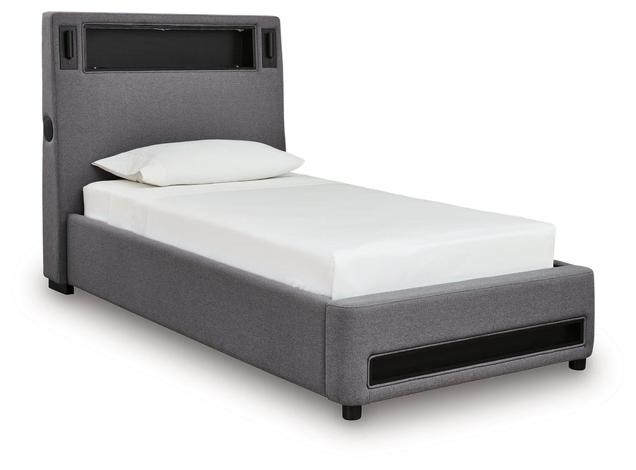 Verishaw - Twin Upholstered Bed - Gray by Ashley Furniture product image