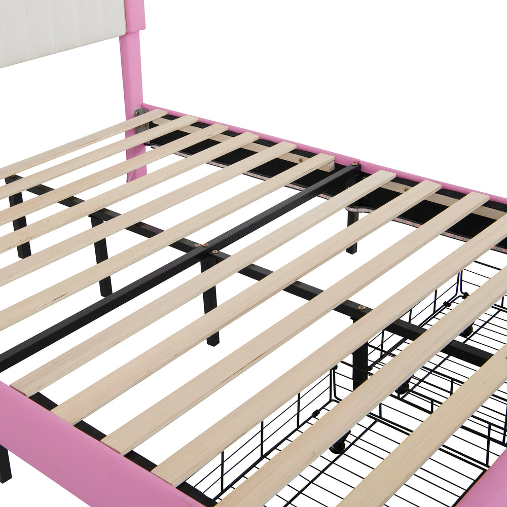 full-size-upholstered-princess-bed-frame-with-led-lights-crown-headboard-and-2-drawers-pink-white