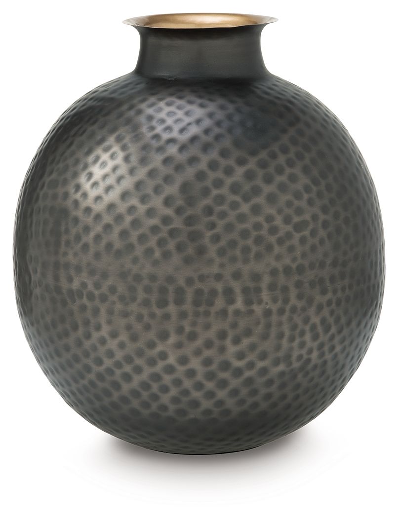 Woody - Vase - 14" - Pewter / Gold Finish by Ashley Furniture product image