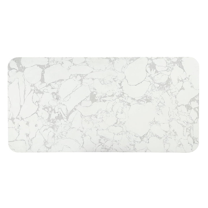 Clayten - Dining Table With Marble Top - White Natural Marble Top & Espresso