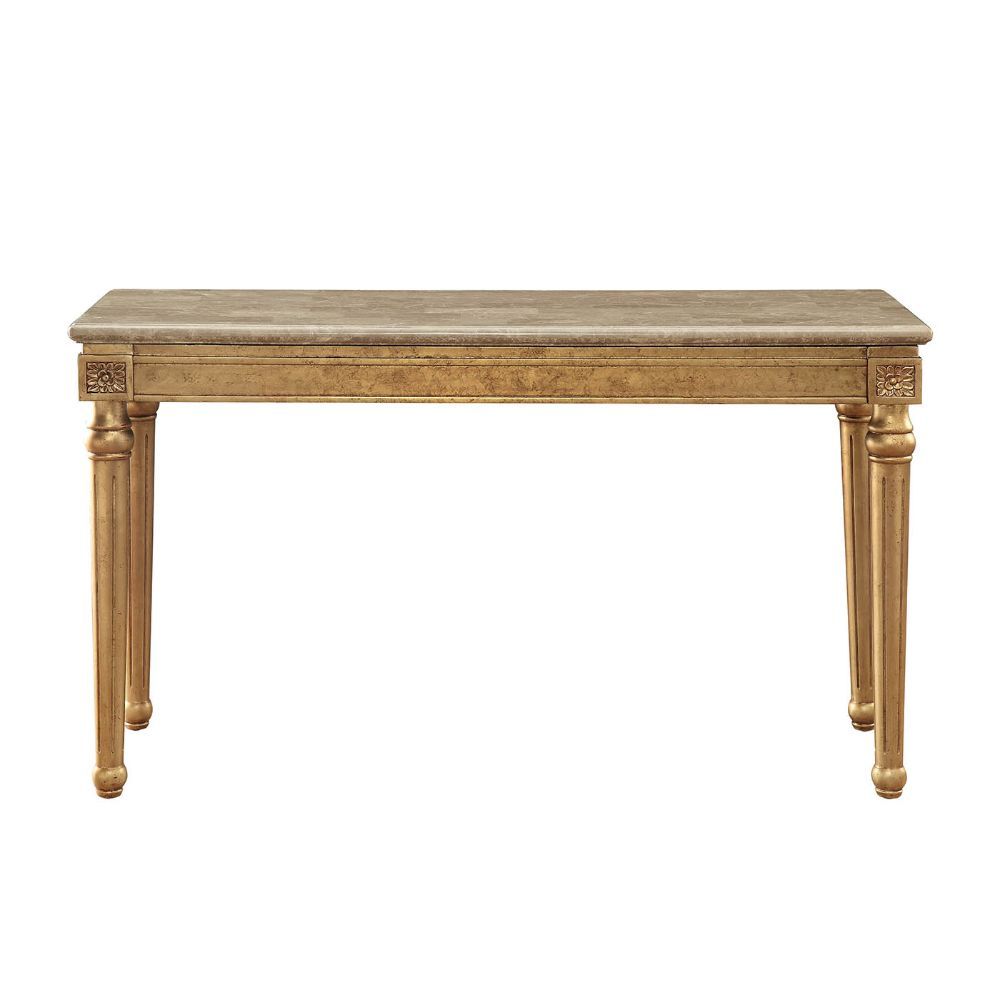 Daesha - Sofa Table - Marble Top & Antique Gold