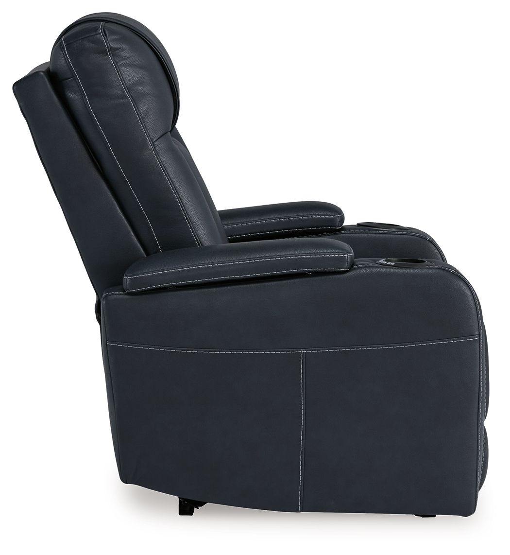 Feazada - Power Recliner With Adj Headrest - Sapphire