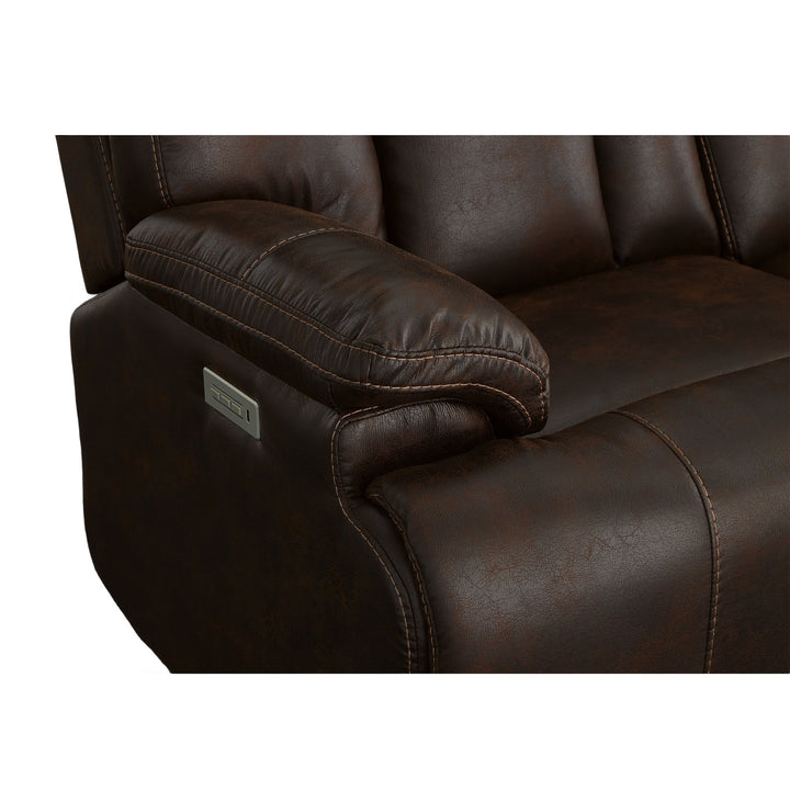 Clive Fabric Power Reclining Loveseat with Power Headrests &amp; Lumbar in Clove