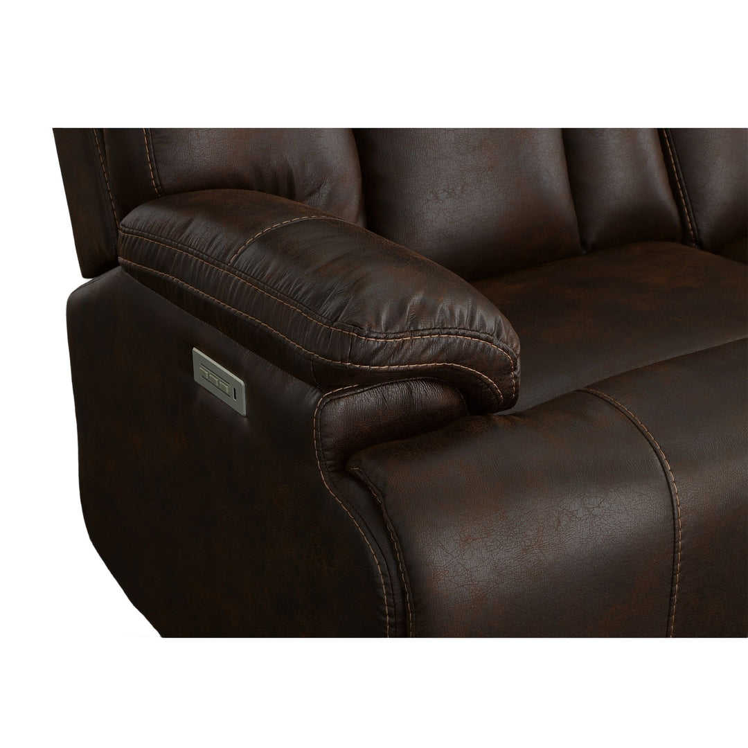 Flexsteel 1594-62PH-37470 Clive  Power Reclining Sofa With Power Headrests & Lumbar  Clove