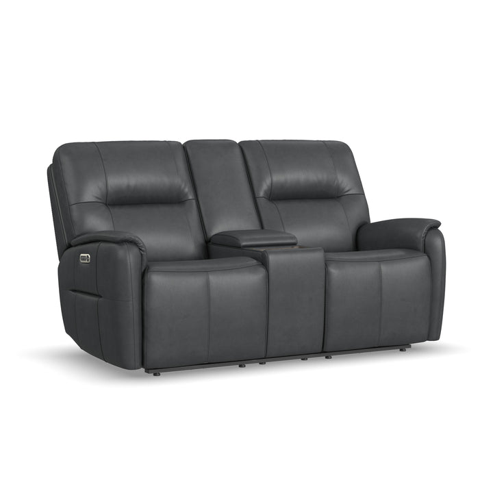 Wilson Power Reclining Loveseat With Console And Power Headrests Thunder