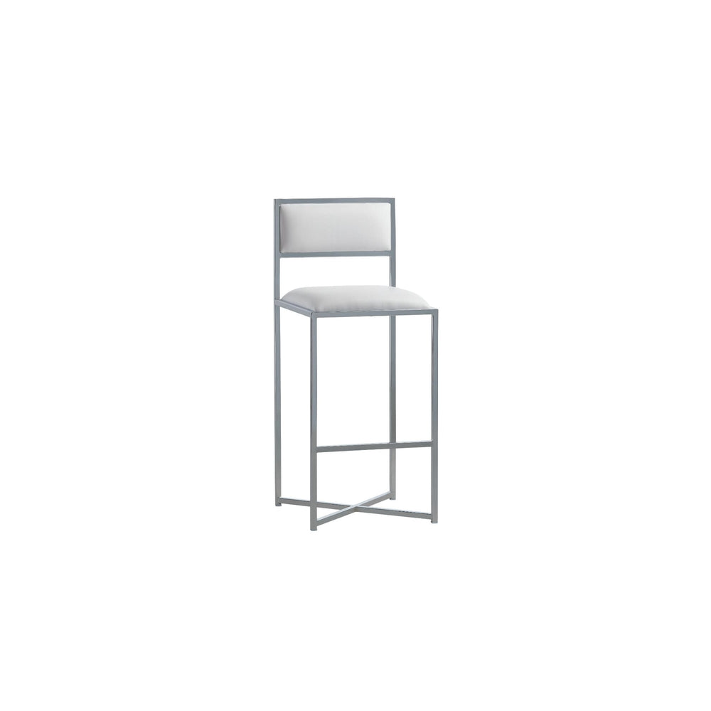 Amalfi X-Base Bar Stool in White Leather