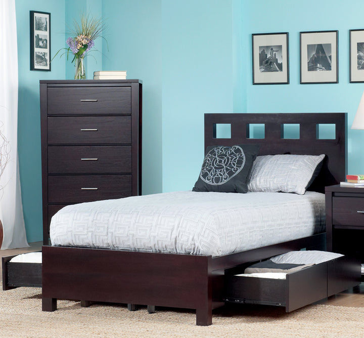 Modus Furniture Rv23D4 Riva Wood Storage Bed In Espresso