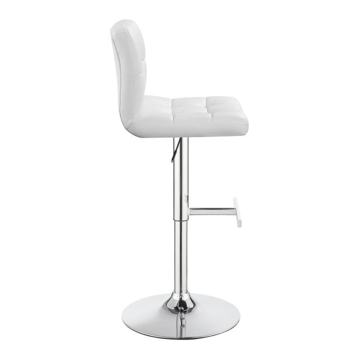 Lenny - Upholstered Adjustable Bar Stool  - White