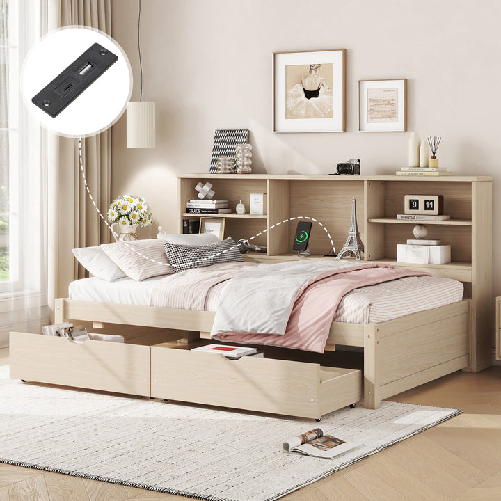 twin-size-bed-frame-with-side-bookshelves-two-drawers-and-built-in-usb-port-natural-color