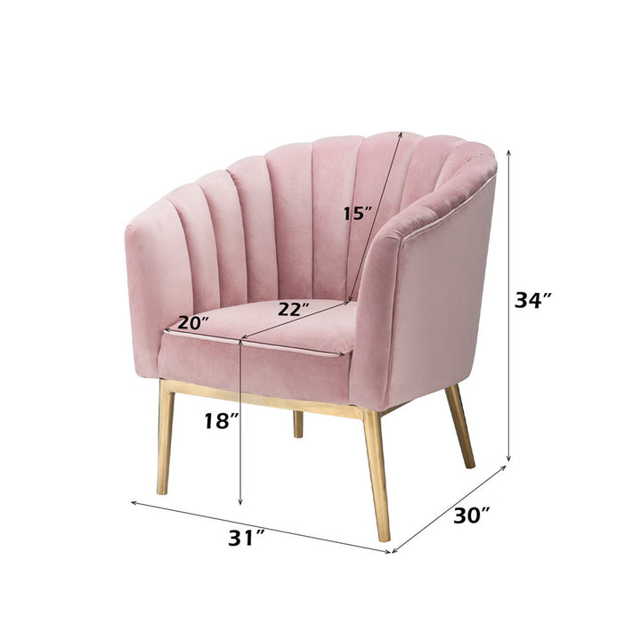 Colla - Accent Chair - Blush Pink Velvet & Gold