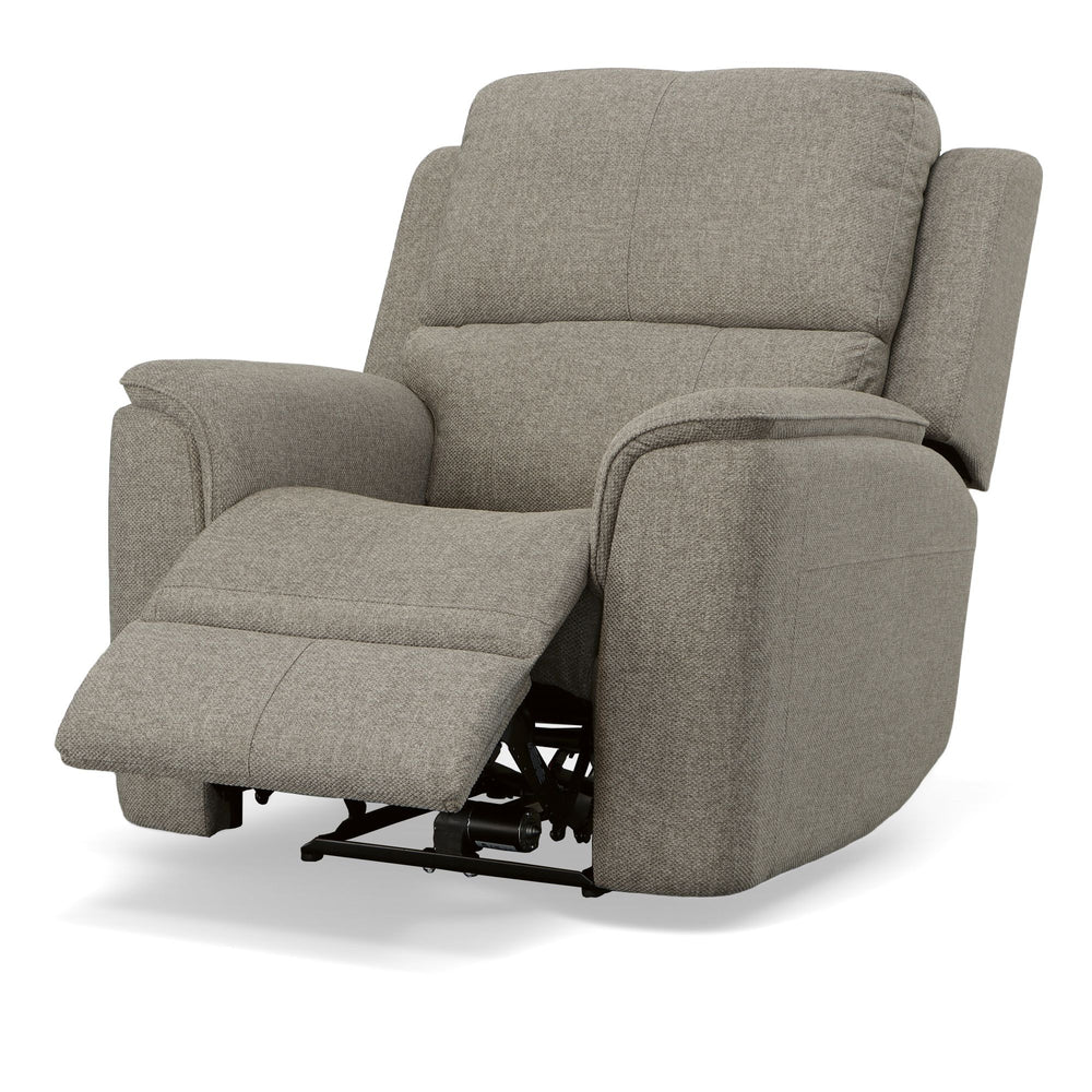 Henry Fabric Power Recliner with Power Headrest & Lumbar in Fog