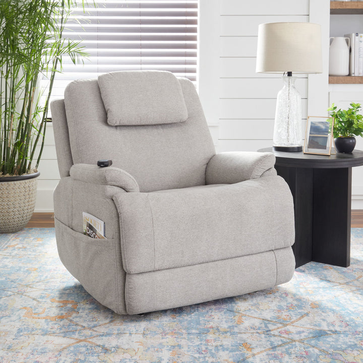 Zecliner Model 2 Petite Fabric Power Sleep Recliner with Power Headrest &amp; Lumbar in Dove