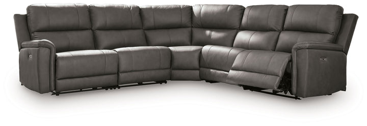 Bleckley - 5-Piece Power Reclining Sectional With RAF And LAF Recliners - Anchor by Ashley Furniture product image