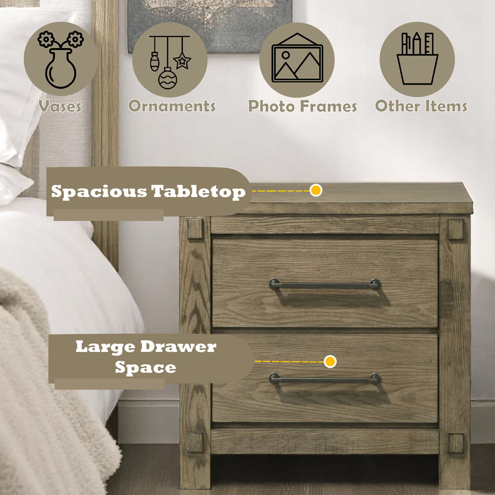 Colton - Nightstand - Antique White Oak