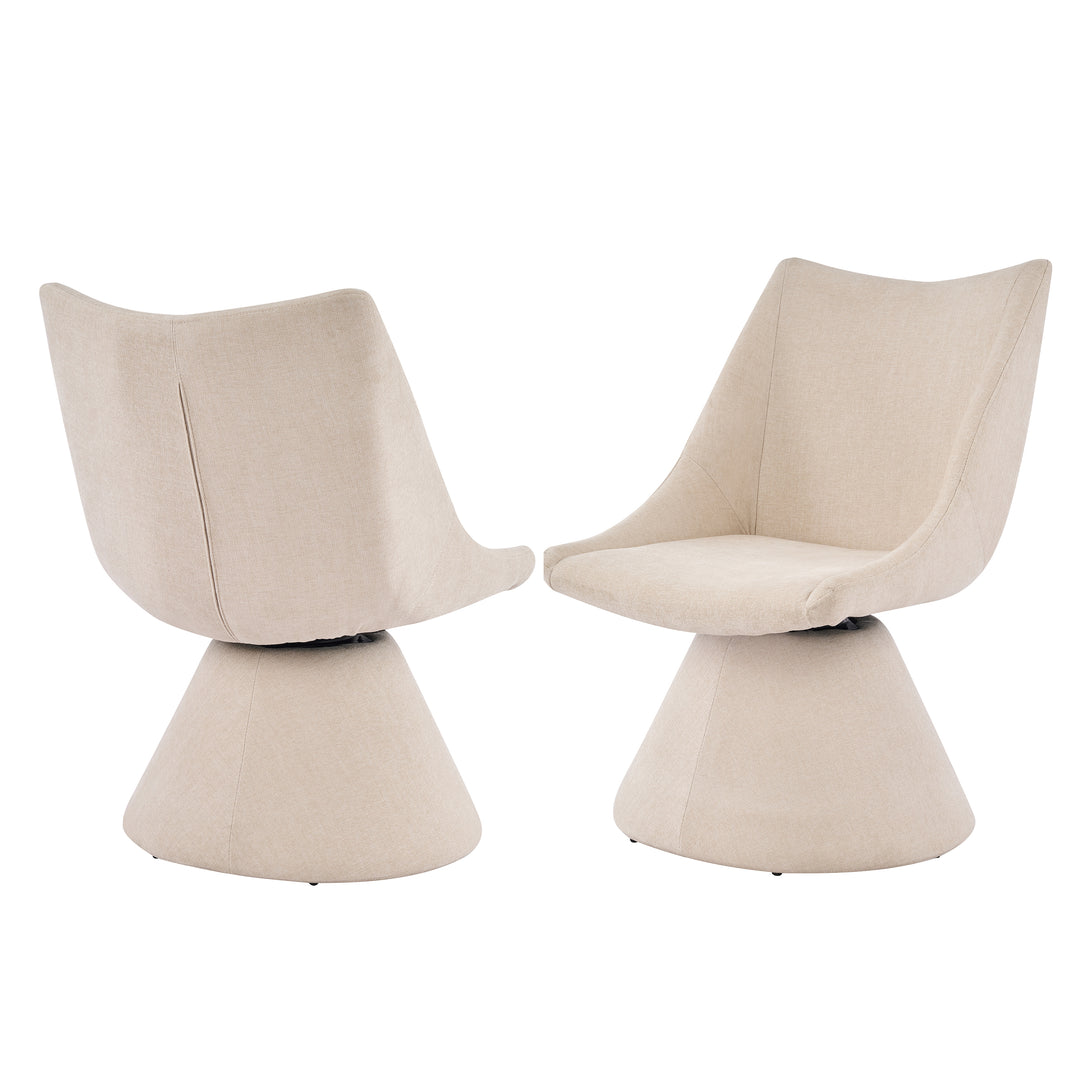 180° Swivel Dining Chair – Beige (Set of 2)