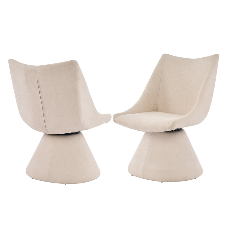 180° Swivel Dining Chair – Beige (Set of 2)