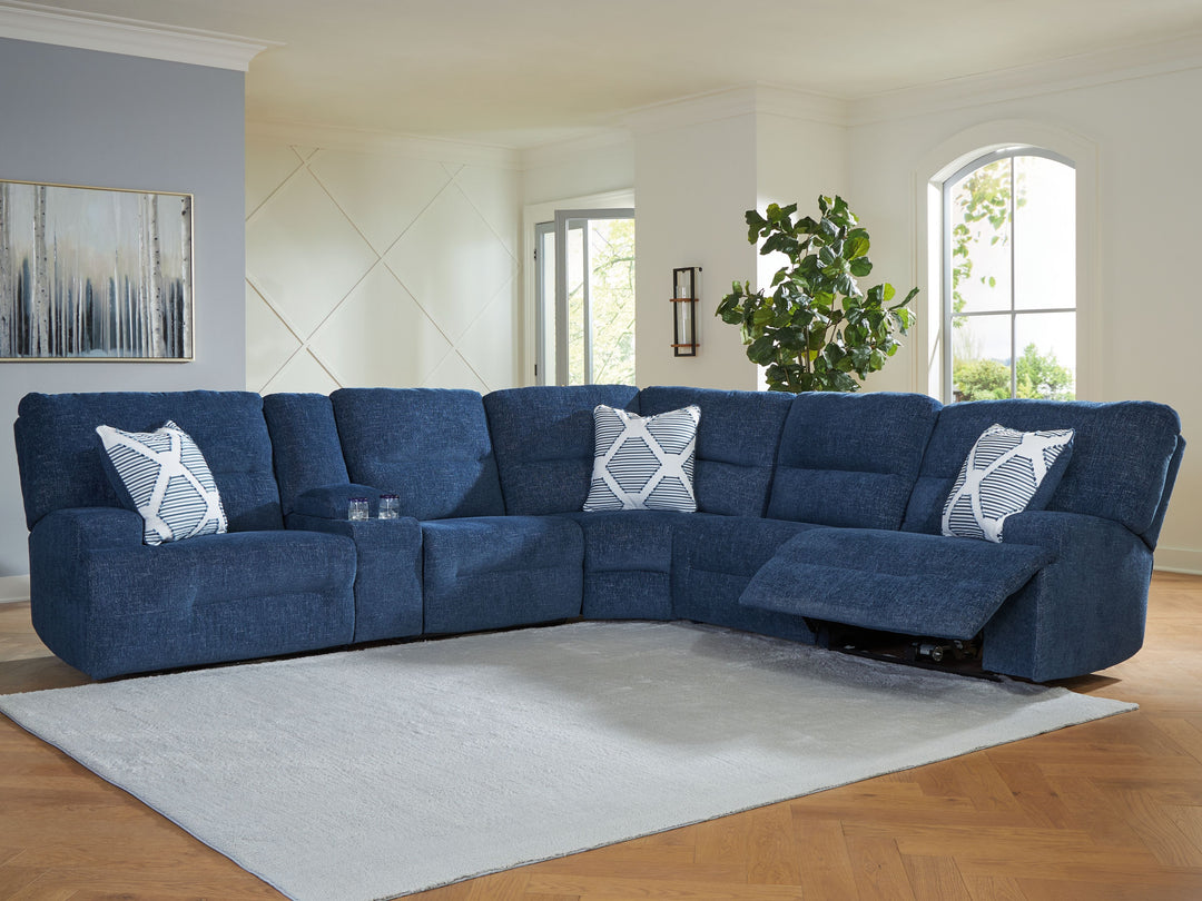 Acklen Place - 6-Piece Power Reclining Sectional - Navy by Ashley Furniture product image