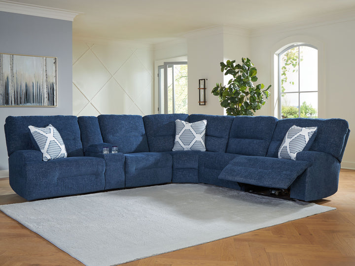 Acklen Place - 6-Piece Power Reclining Sectional - Navy by Ashley Furniture product image