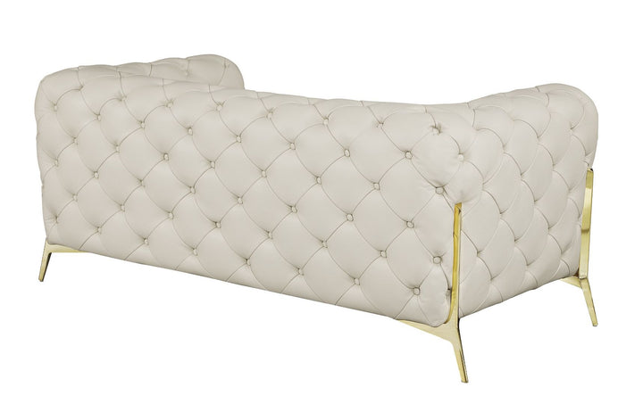 DivanItalia 970 Loveseat in Top-Grain Italian Leather - Cream