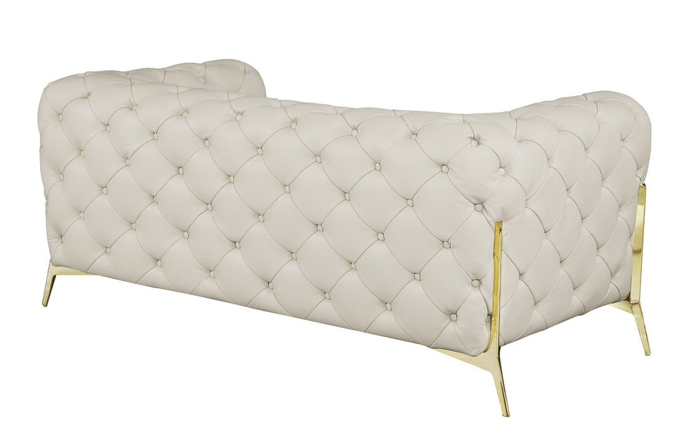 DivanItalia 970 Loveseat in Top-Grain Italian Leather - Cream