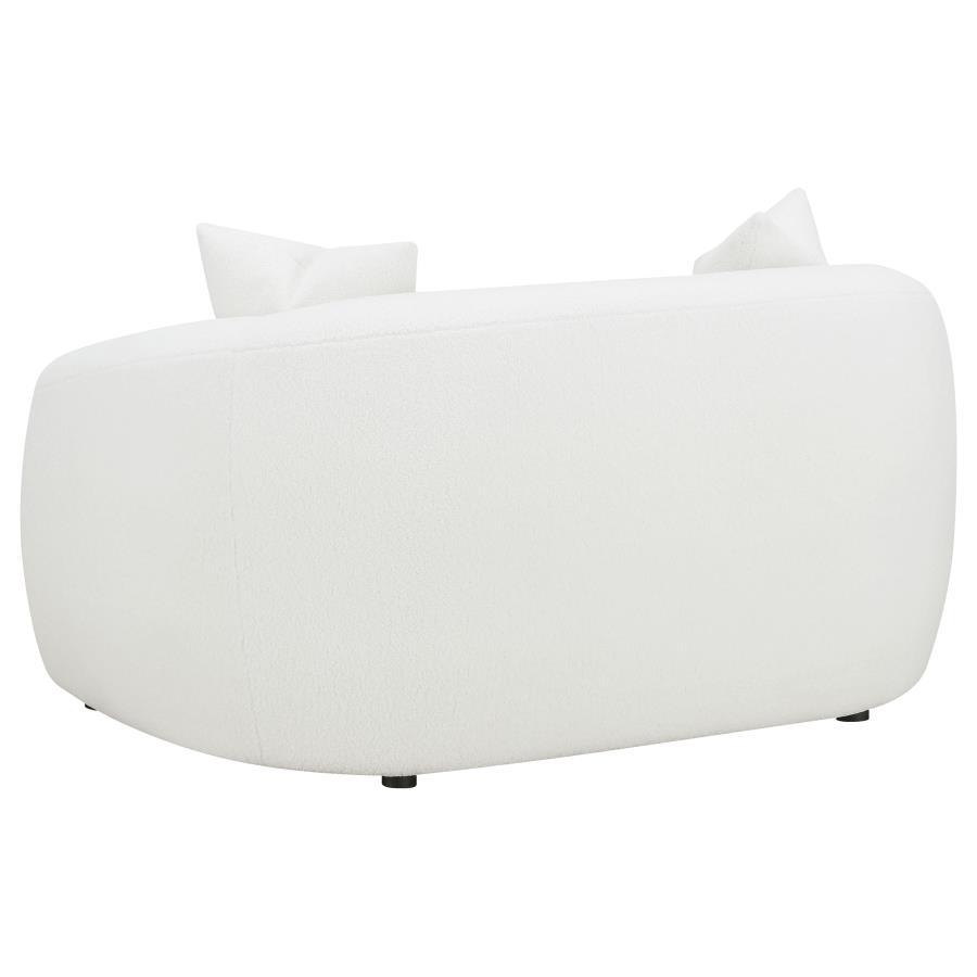 Isabella - 2 Piece Faux Sheepskin Upholstered Sofa Set - Natural