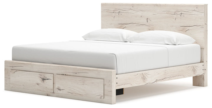 Lawroy - King Panel Bed With Storage Footboard - Light Natural by Ashley Furniture product image