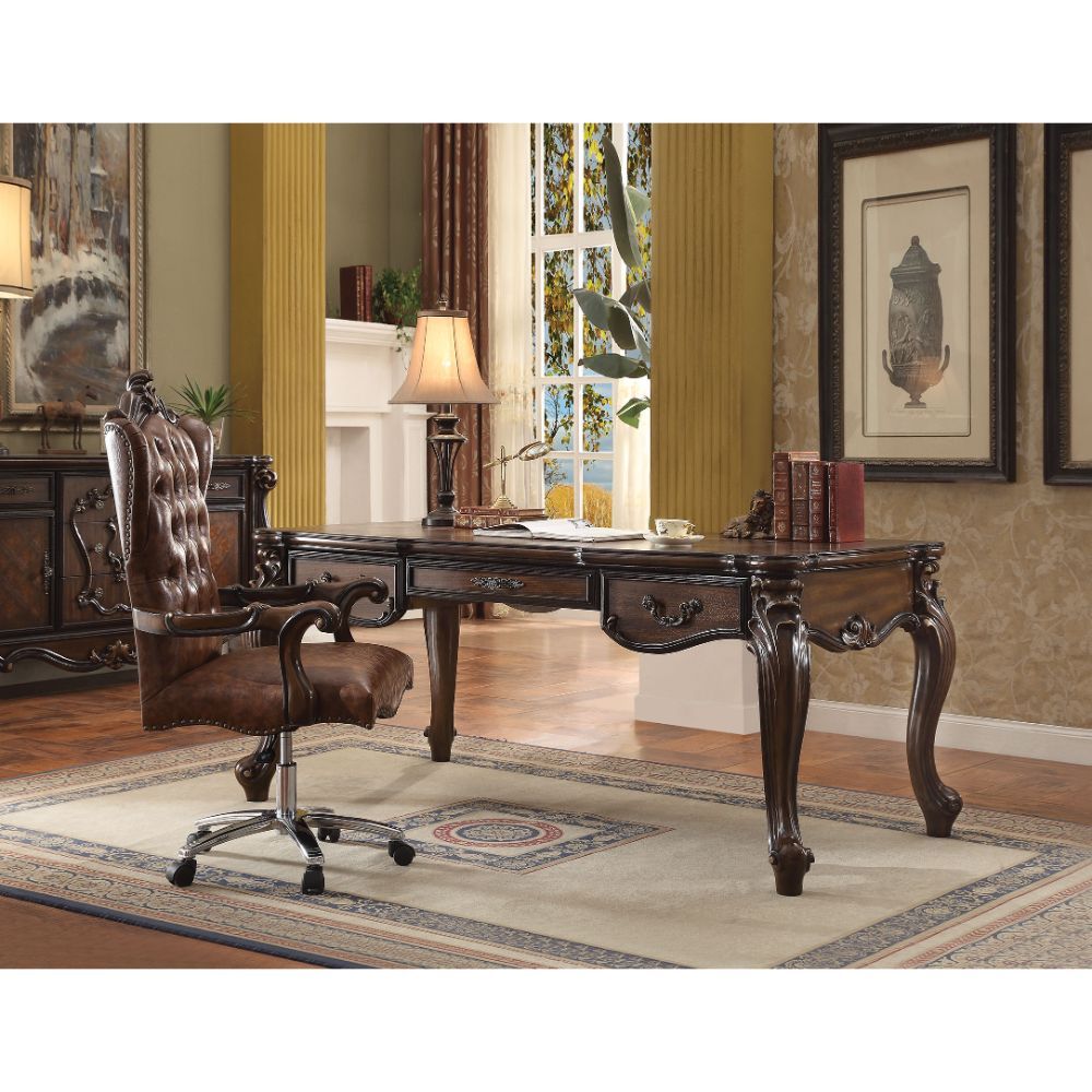 ACME Furniture Versailles Executive Writing Desk Cherry Oak
