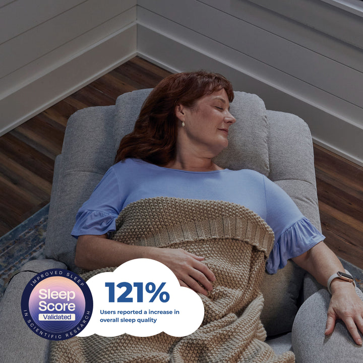 Zecliner Model 2 Petite Fabric Power Sleep Recliner with Power Headrest &amp; Lumbar in Dove