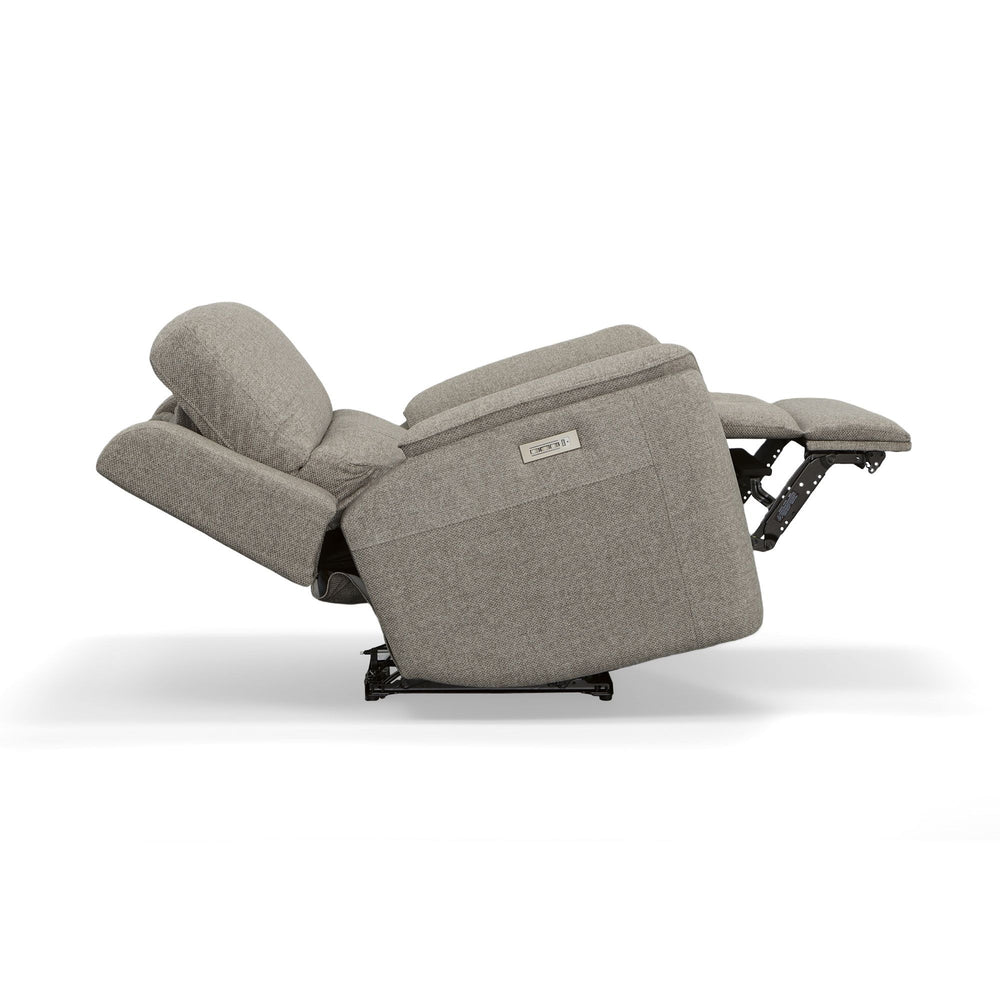 Henry Fabric Power Recliner with Power Headrest & Lumbar in Fog