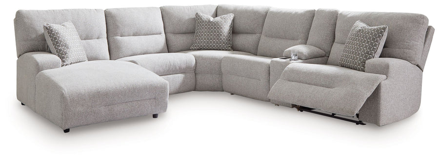 Acklen Place - 6-Piece Power Reclining Sectional With Laf Power Reclining Back Chaise - Pewter by Ashley Furniture product image