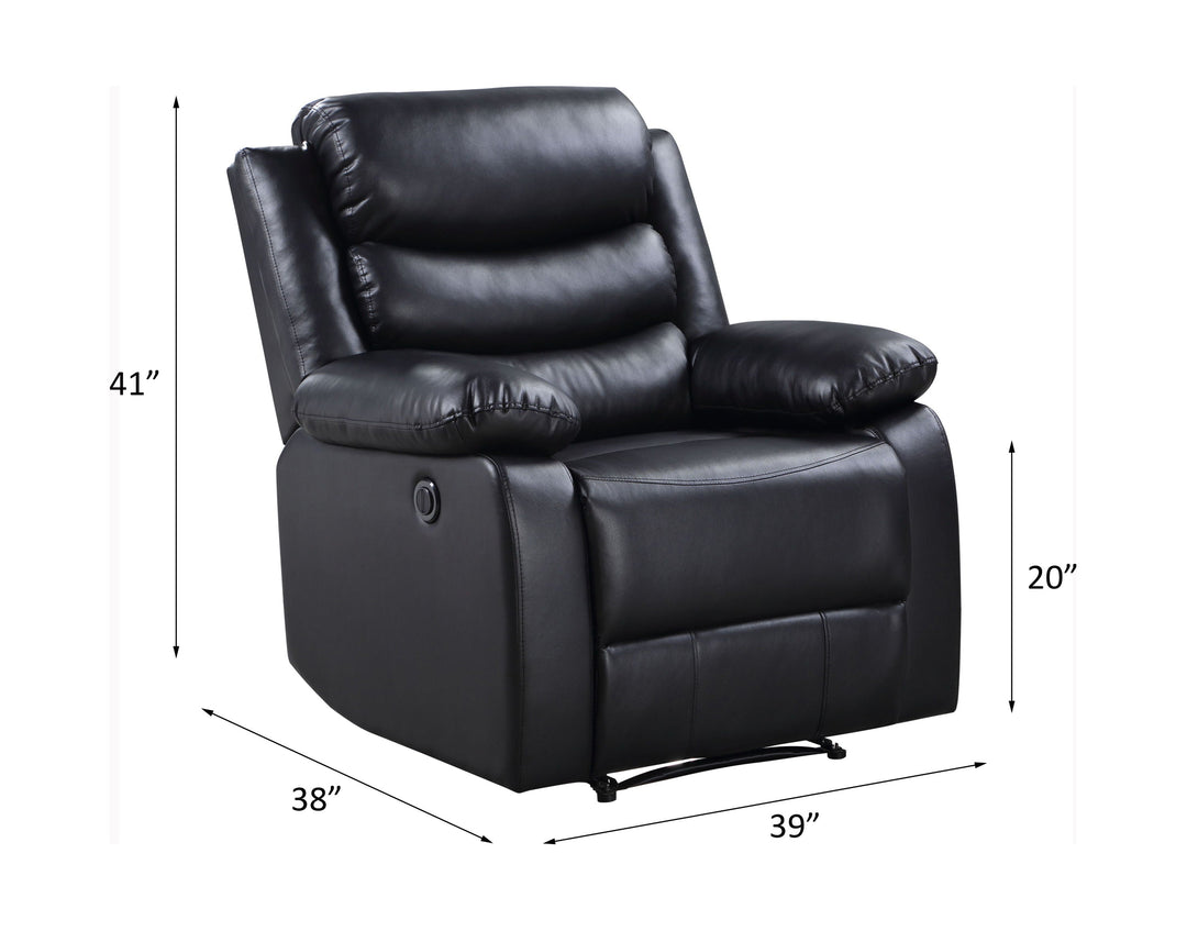 Eilbra - Power Motion Recliner - Black Synthetic Leather