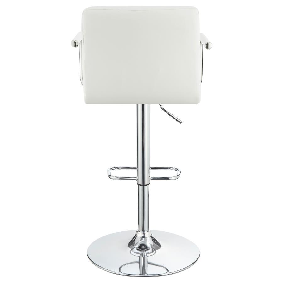 Palomar - Adjustable Height Bar Stool - White And Chrome