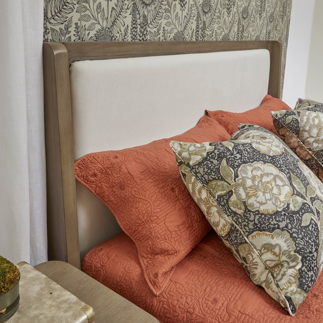 Normandy  King Upholstered Bed  Light Brown