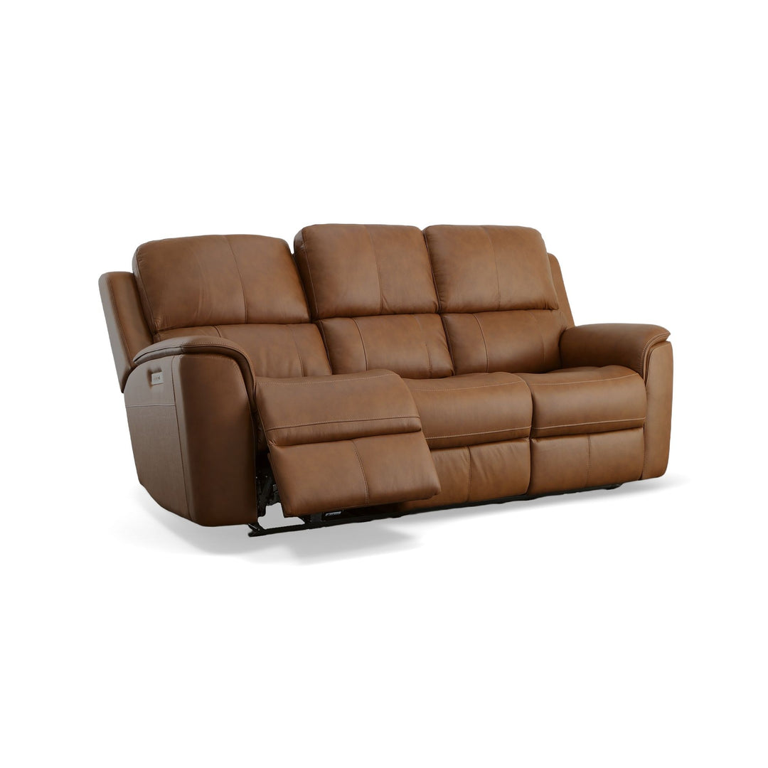 Flexsteel 1041-62PH-94672 Henry  Power Reclining Sofa With Power Headrests & Lumbar  Caramel