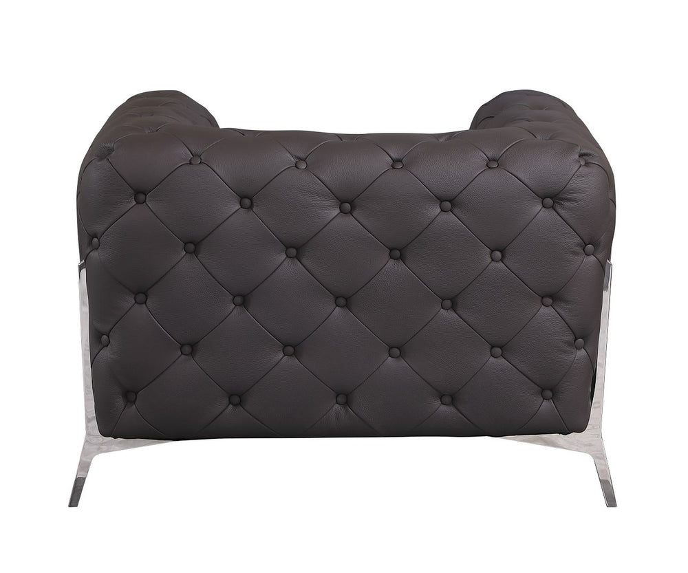 DivanItalia 970 Chair in Top-Grain Italian Leather - Brown