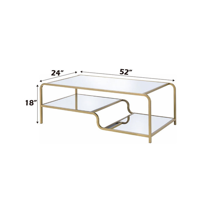 Astrid - Coffee Table - Mirrored & Gold