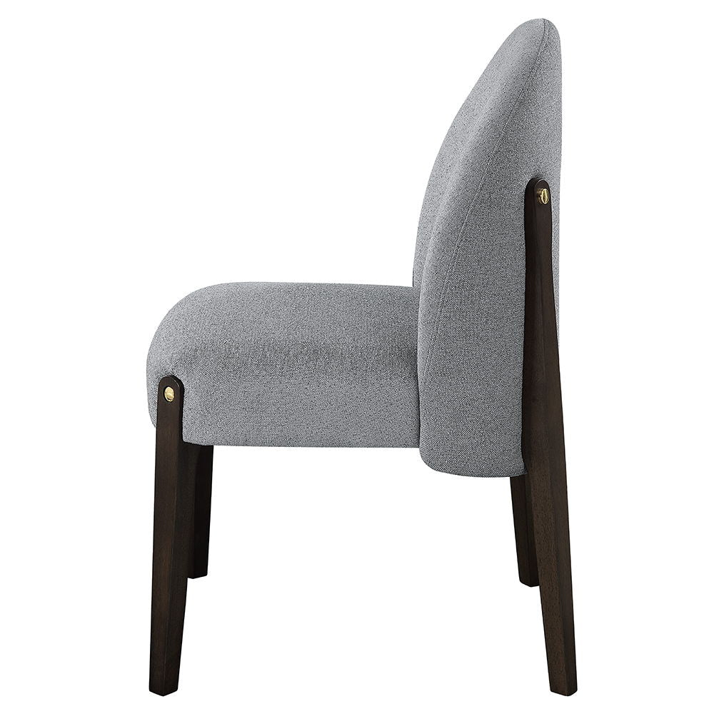 Clayten - Side Chair Set of 2) - Gray Fabric & & Espresso