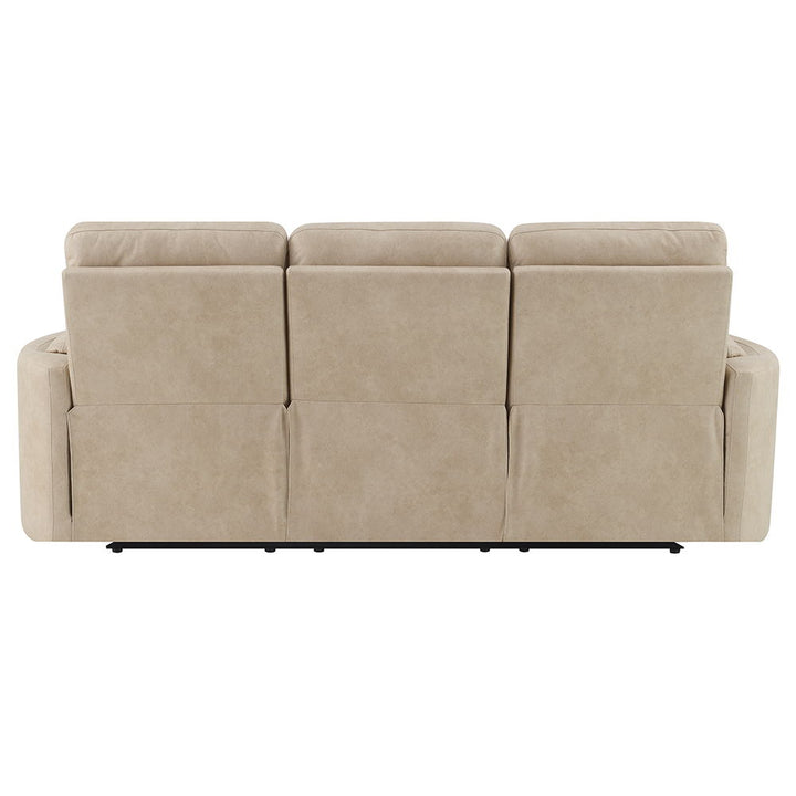 Elison - Motion Sofa - Dark Beige Polish Microfiber