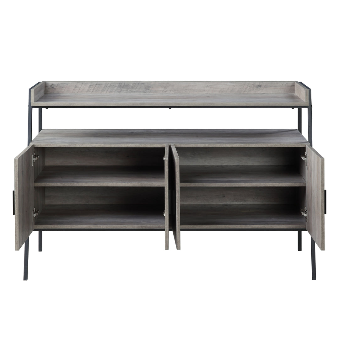 Samiya - TV Stand - Gray Oak & Black