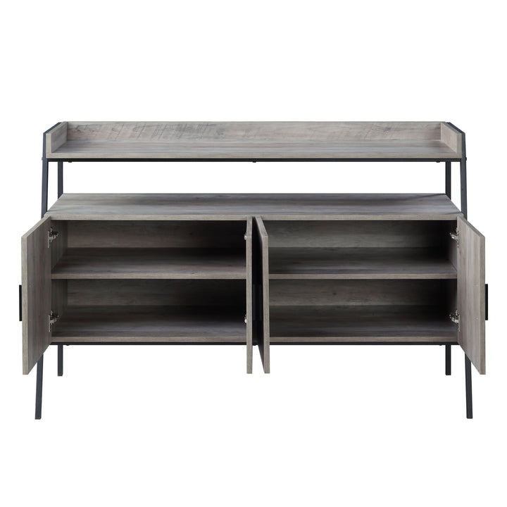 Samiya - TV Stand - Gray Oak & Black
