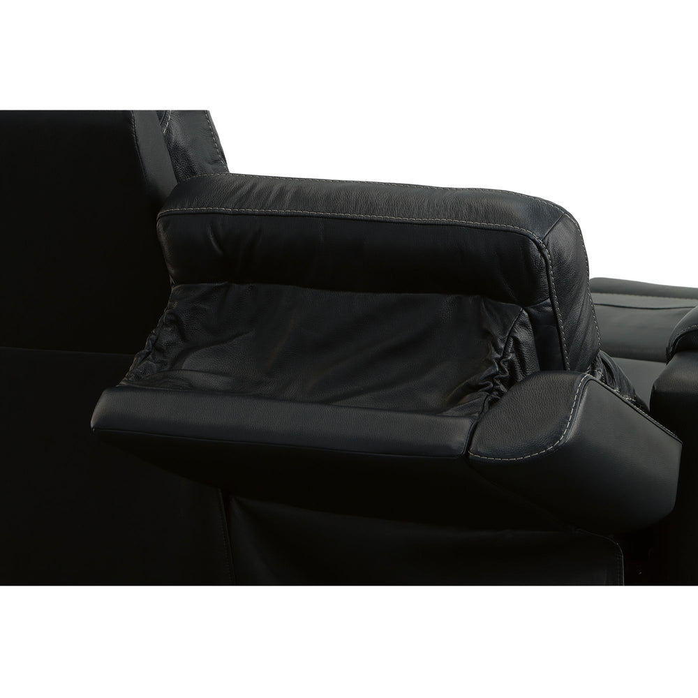 Easton Leather Power Reclining Sofa with Power Headrests & Lumbar in Ocean