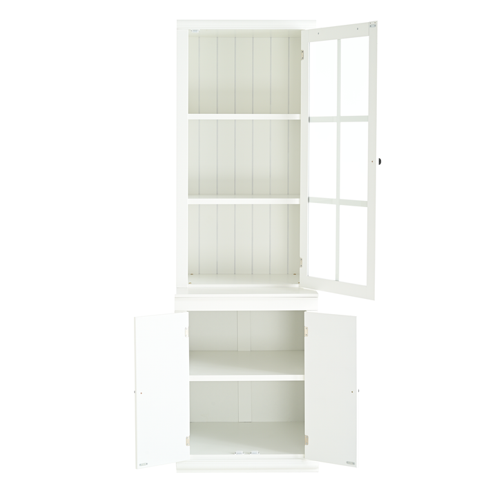 retro-style-hutch-cabinet-with-single-glass-door-white