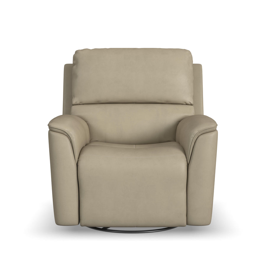 Flexsteel 1041-53P5-94680 Henry  Power Swivel Gliding Recliner With Power Headrest, Lumbar, Heat & Massage  Beige