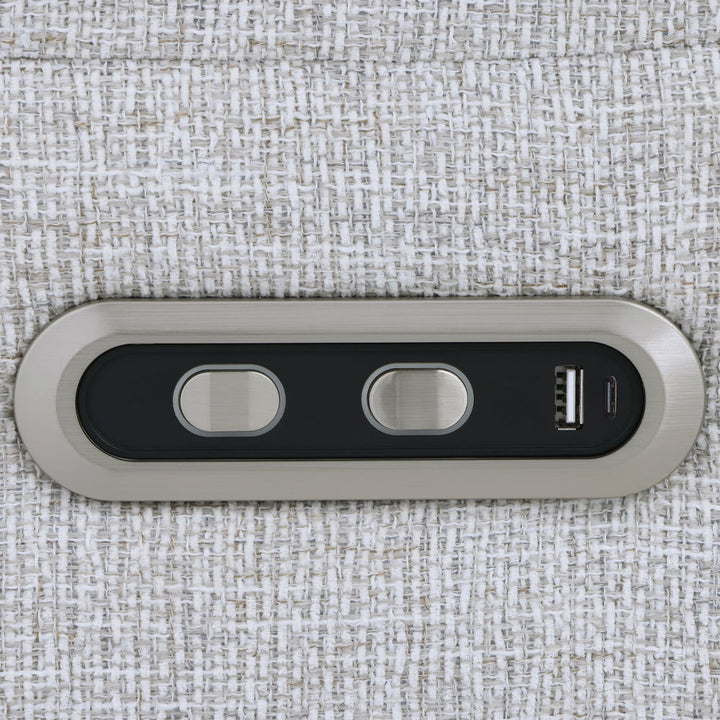 Eastre - Power Motion Sofa With USB Port - Beige Chenille