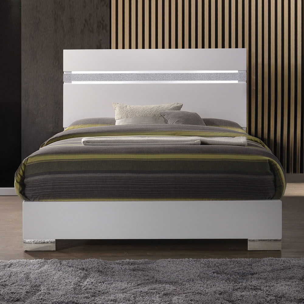 ACME Furniture Naima II Eastern King Bed White High Gloss