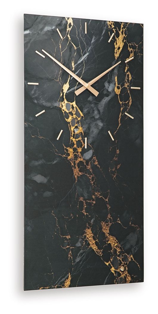 Teague - Wall Clock - Black / Gold Finish by Ashley Furniture product image