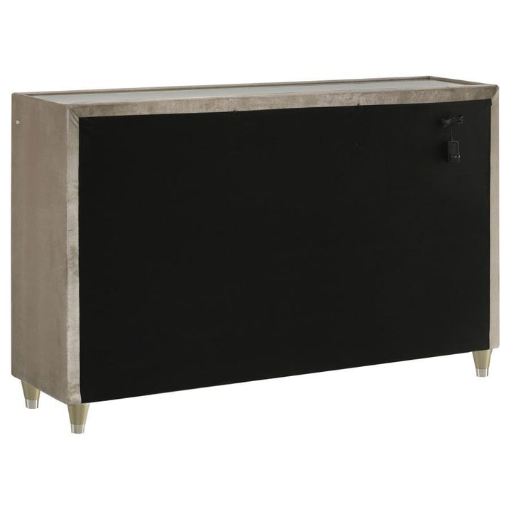 Lorient - 8-Drawer LED Bedroom Dresser Cabinet - Ivory And Camel