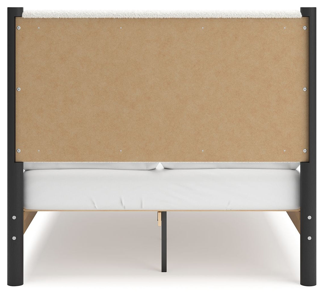 Cadmori - Full Upholstered Panel Bed - Black / White by Ashley Furniture product image