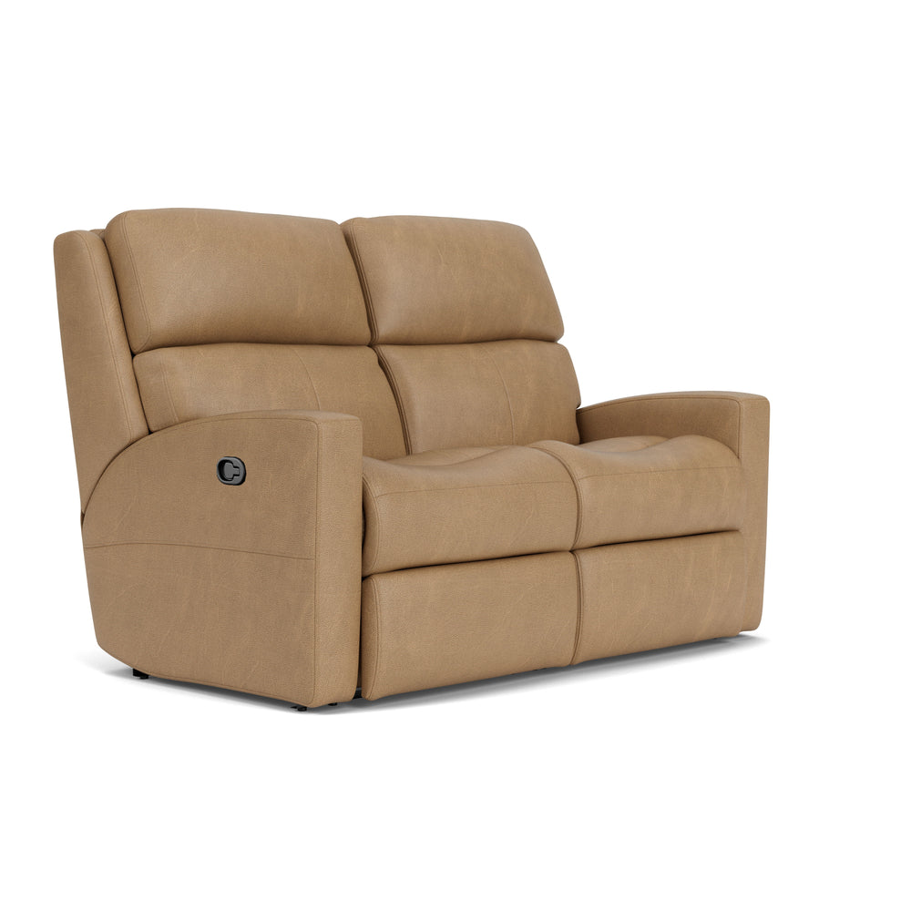Catalina Leather Reclining Loveseat Light Brown